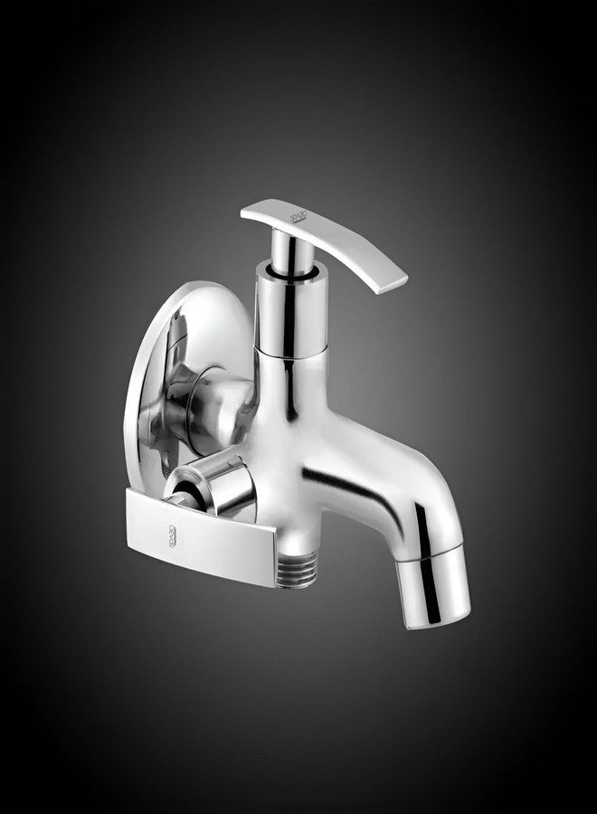 SPAZIO صنبور ثنائي الاتجاه من مجموعة SPAZIO Pulse النحاسية | صنبور 2 في 1 (مجموعة من 1) للحمام، مطلي بالكروم والفضة - Image 1